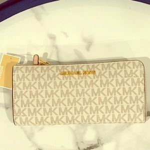 Authentic White & tan MK wallet